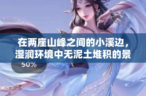 在两座山峰之间的小溪边，湿润环境中无泥土堆积的景象