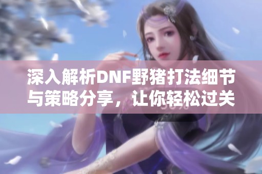 深入解析DNF野猪打法细节与策略分享，让你轻松过关